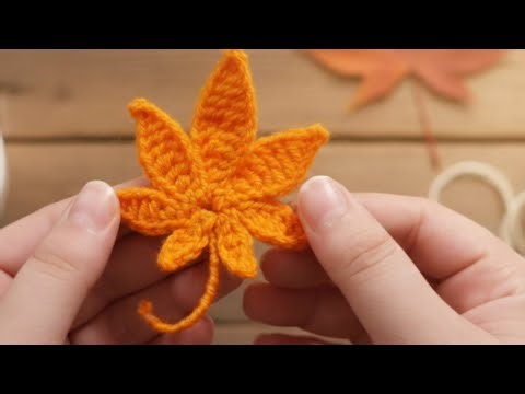 How to crochet maple leaf 🍁 #crochet #knitting #crochetcrosai