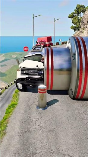 No Escape! Cars & Bus vs Giant Pit Bollards 💀 | BeamNG.Drive | BeamNG.Drive #beamngdrive