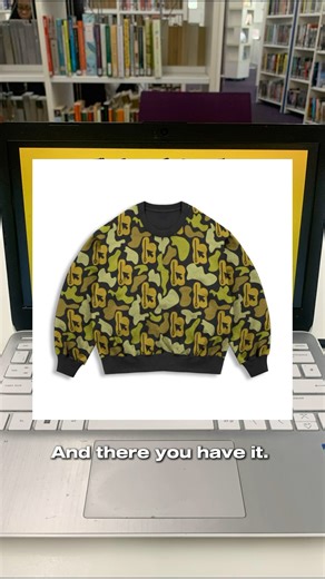 How I made this yellow camo print oversized sweatshirt mock-up in less than a minute. #graphicdesign