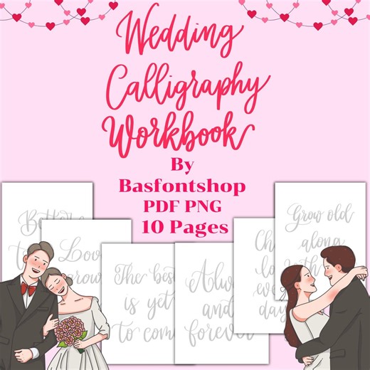 Wedding Calligraphy Workbook: Lettering Practice Sheets PDF PNG for Beginners, Printable - Etsy