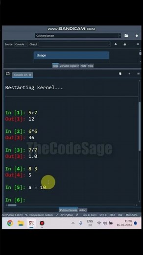 Simple Calculator in Python Spyder Console #windows #excel #programming #microsoft #python #shorts