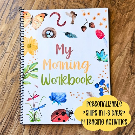 Morning Menu Homeschool Preschool Workbook Kindergarten Prep Watercolor Morning Workbook Nature Theme Morning Menu Dry Erase Tracing Pages - Etsy
