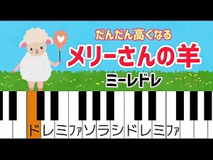 メリーさんの羊【ピアノ簡単】ドレミ付き 全調トレーニング