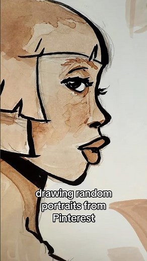 Drawing random portraits from Pinterest