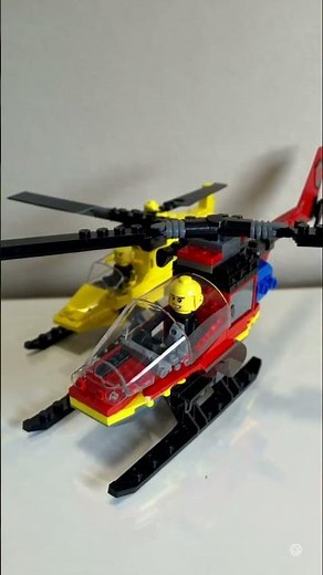 LEGO Helicopter Build – Classic Red and Yellow Set