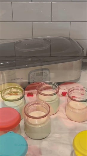 Making homemade yogurt in the #Ultimateyogurtmaker while listening to music. Recipe Below