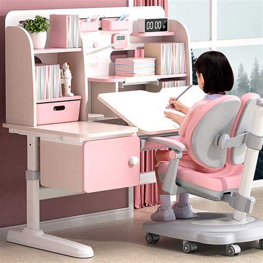 High Quality Multifunctional Ergonomic Kids Study Table for Child Modern Wooden Smart Desk and Chair Set With Bookshelf