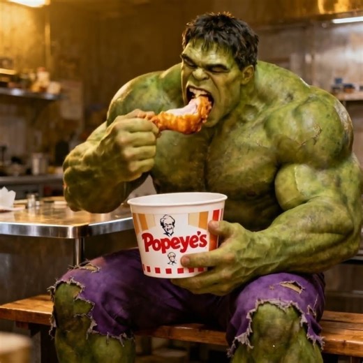 MCU Hulk love that chicken from Popeye's