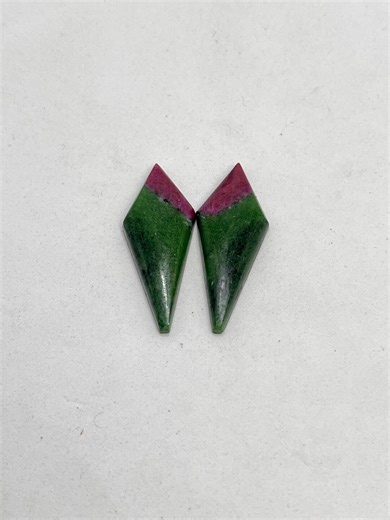 Natural Ruby Zoisite Gemstone Pair, Heart Shape, Red Green Cabochon Making Jewelry - Etsy