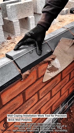 Wall Coping Installation Work Tool for Precision Brick Wall Finishing #worktool