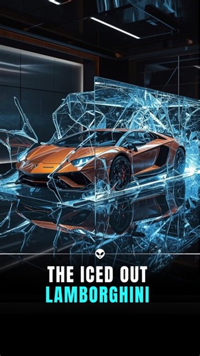 Alien | Tech Gadgets on Instagram: "This might be the coldest supercar reveal ever ❄️ Follow CTA (second line): Follow @AlienTechnology for unreal future tech 👽 This isn’t a normal car unveiling. A Lamborghini concept inspired by the Terzo Millennio appears trapped inside shattered ice or glass — blending luxury, fashion, and surreal design. A woman in a black gown cracks the surface, triggering crisp ASMR glass-shatter sounds that make the moment feel intense and cinematic. It looks impossible