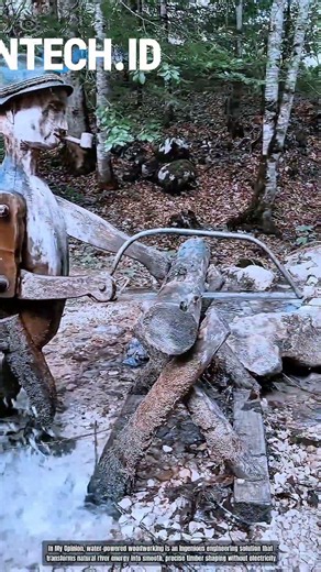 Water-Powered Wood Lathe : How Flowing Streams Shape Perfect Timber