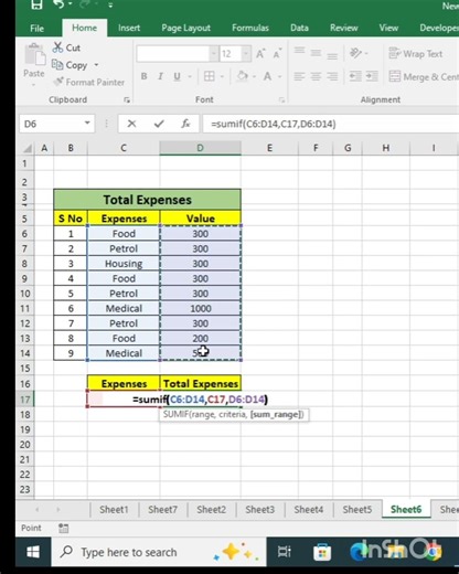 Easy to calculate Expenses #excel #exceltips #exceltricks #office #computerzone