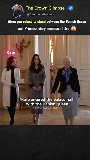When you refuse to stand between the Danish Queen and Princess Mary because of this 😱 #royal