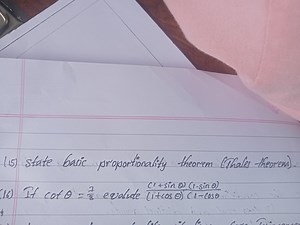 State the Basic Proportionality Theorem (Thales' Theorem).If  ... | Filo