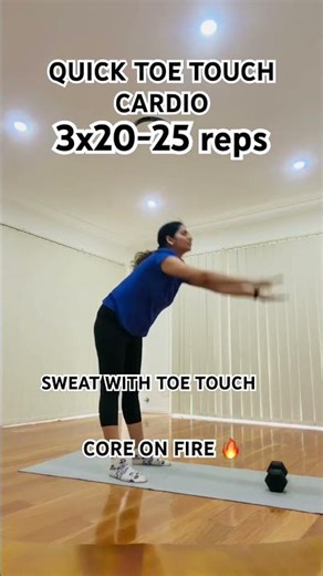 QUICK TOE TOUCH CARDIO #fitness #homeworkout #trending #fitnessmotivation #beginnerfriendly