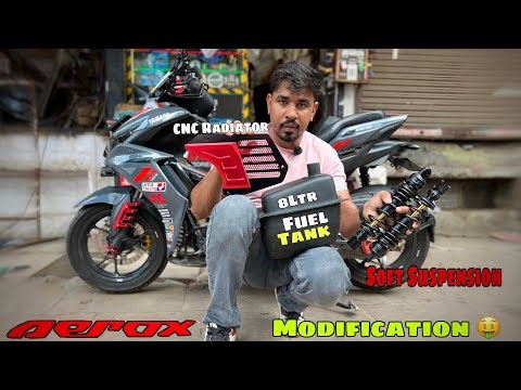 New Modification For Aerox 155 🔥| Aerox 155 Modification | Big Fuel tank | KTC Suspension 😲