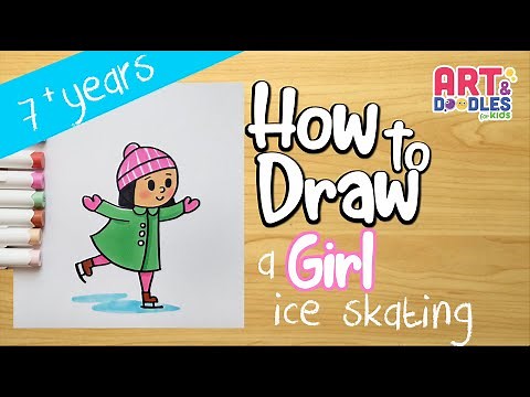 How to draw a GIRL ice skating