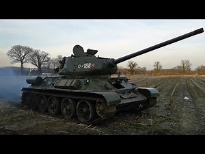 WW2 T34-85 Tank 38 litre V12 Field Test