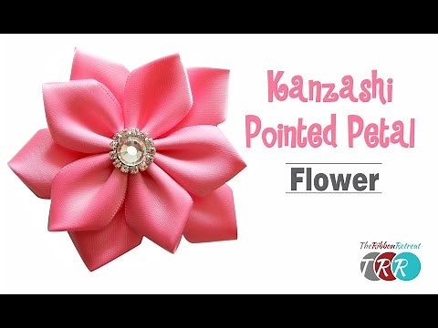 How to Make a Kanzashi Pointed Petal Flower - TheRibbonRetreat.com