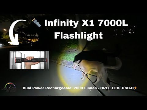 Reseña de la linterna Infinity X1 7000L | Recargable de doble energía, 7000 lúmenes CREE LED, USB-C