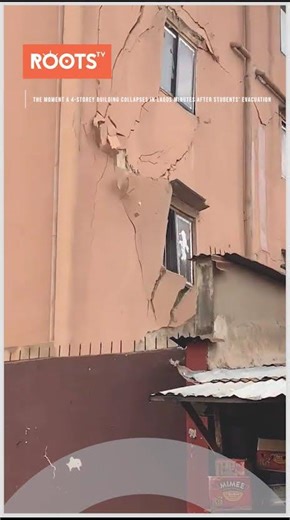 The moment a 4-storey building collapses in Lagos minutes after students’ evacuation