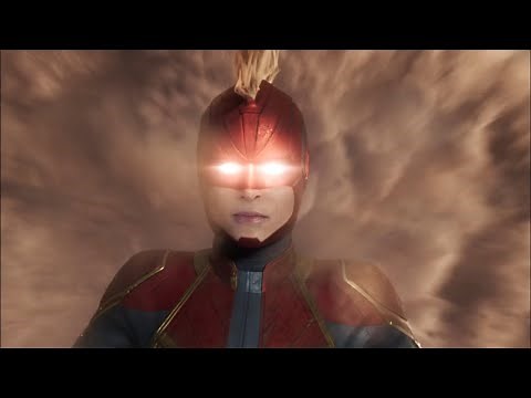 Captain Marvel Final Battle Fight End Scene Carol Danvers reaches binary mode & full powers