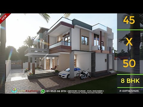8 Bedroom House Design 3D | 🔥🔥 8 BHK House Design | 2250 Sqft | Terrace Garden | Bungalow Design