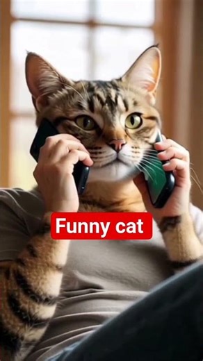 Funny AI Cat Talking with Friends on Call 😸📞 | Cute Cartoon for Kids #Shorts