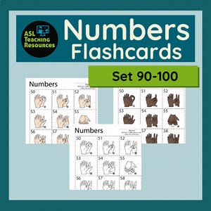 ASL Numbers Flashcards Set 90 - 100