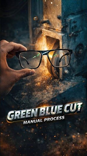 Green Blue Cut Glasses Making | How To Made Green Blue Block Eyeglasses