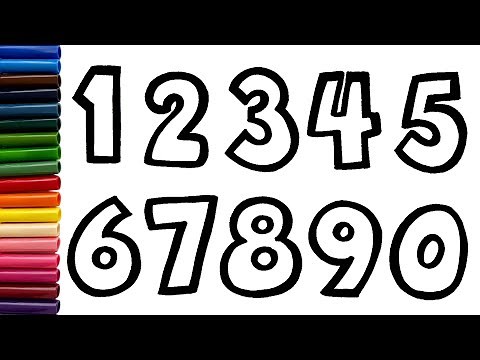 Draw And Color Numbers From 0 To 9 | Step By Step