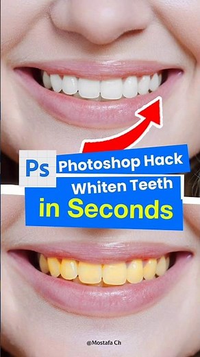 Adobe Photoshop 2025 Tips - The Easiest Way to Whiten Teeth in Photoshop #mostafadesign