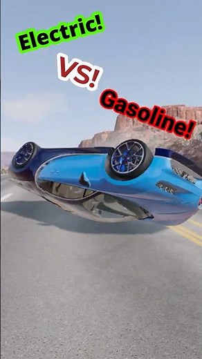 Electric ⚡ vs Gasoline 🔥🚗 | Tesla vs Bugatti Durability + Jump Test!