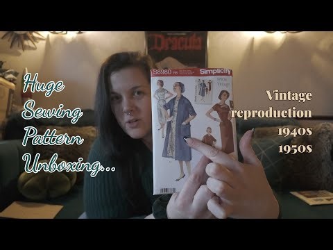 Huge Vintage Reproduction Sewing Pattern Unboxing | 1940s and 1950s Styles