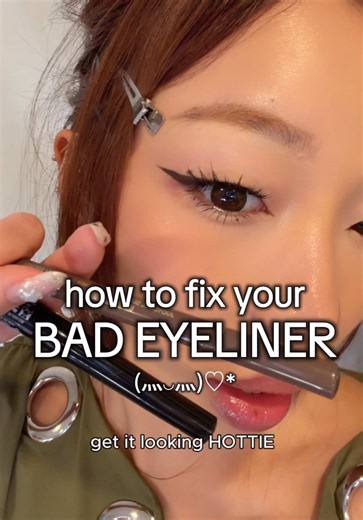 EYELINER MISTAKES RUINING YOUR MAKEUP 😳 (& how to fix them!) esp if you have hooded eyes or monolids 😫 beginner friendly HOTTIE 101 products used: @Valentino.Beauty Colorgraph Waterproof Gel Eyeliner Pencil ‘rockstud noir’ @NYX Professional Makeup Epic Wear Long Lasting Liquid Eyeliner ‘brown’ @Judydoll_official Ultra-Fine Liquid Eyeliner ‘deep brown’ - - #eyeliner #wingedeyeliner #eyemakeup #makeuptutorial #asianmakeup