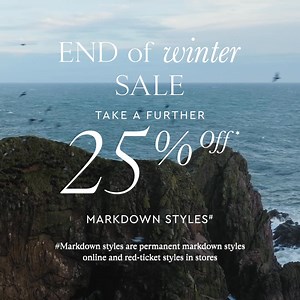 Get the drop on our End of Winter Sale with a further 25% off markdown styles. Online and in stores now. | M.J. Bale