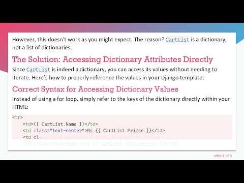 How to Access Dictionary Attributes in Django Templates