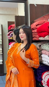41K views · 1K reactions | Orange your happy color  Beautiful orange embroidery dola silk set Size:38,40,42,44 | Tara Clothing Collection | Facebook