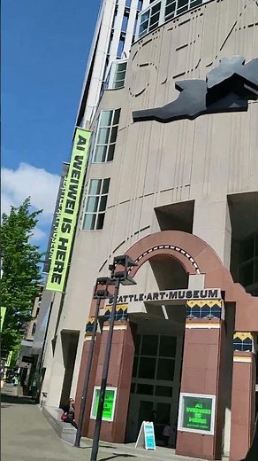 Seattle Art Museum with a moving art piece