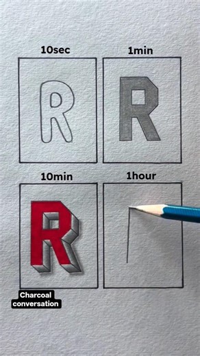 R Word Drawing Tutorial #shorts #art #viralreels #drawing #explore