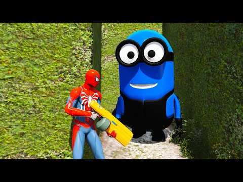 GTA 5: RED SPIDERMAN vs MINION – Epic Funny Ragdolls Battle! #14