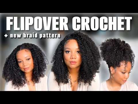 Flipover Crochet on Fine Natural 4B 4C Hair | Affordable $159 + New Braid Pattern | Lashey Hair