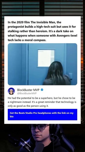 In the 2020 film The Invisible Man the protagonist builds a high-tech suit but uses it for stalking