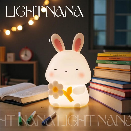 Cute Rabbit Silicone Night Light, Touch Sensor Nursery Nightlight, Rechargeable Bedside Lamp With Timer, Kids Room Table Lamp, Baby Nursery - Etsy