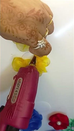 let's make yellow ribbon flower design hair clip
