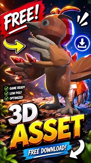 FREE Low Poly Bird 3D Asset 🐦 | GLB + FBX + OBJ Download #mixamo #unity3d #3dasset