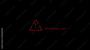 A digital screen displaying a connection lost icons and network signal indicators. Disconnection and online server issues technology problems cyber communication concepts animation on background. Stock Video