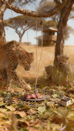 Will the cheetah get the meat? 🦁❓ #cheetah