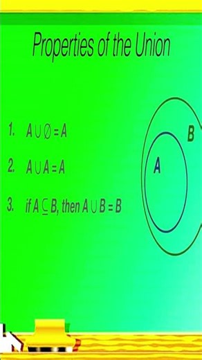 Properties of Union of Sets (A ∪ B) | Set Theory